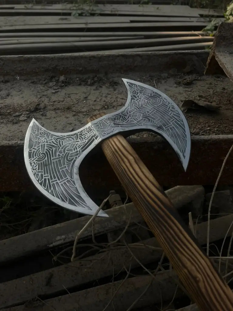 Double Head Axe With Leather Cover