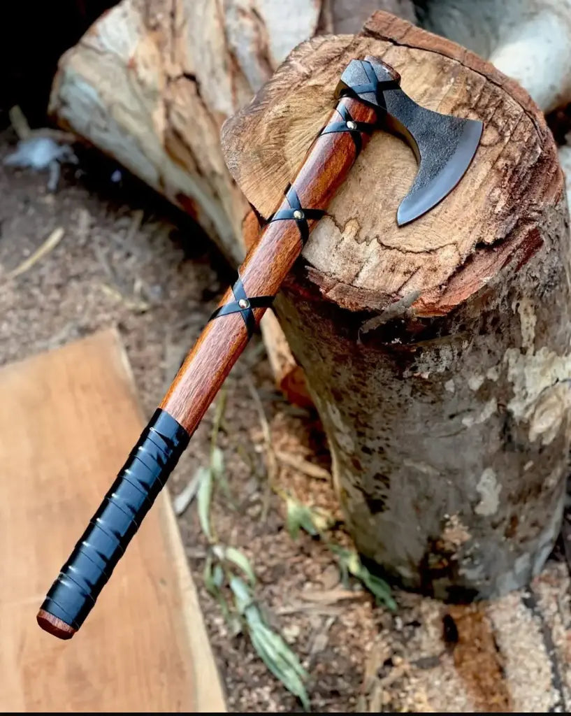 Viking Axe With Leather Cover