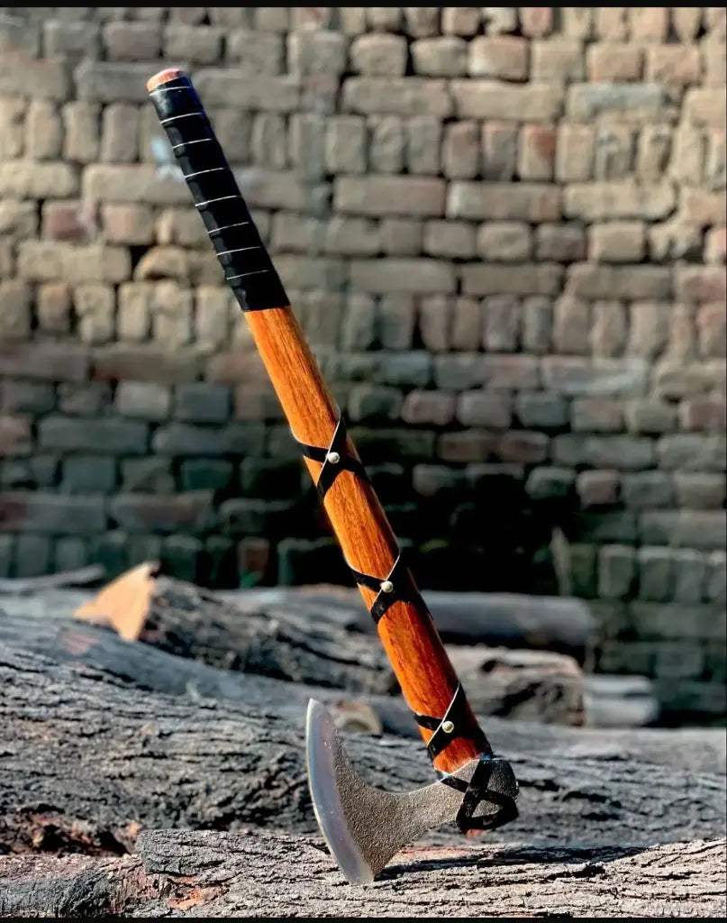 Viking Axe With Leather Cover