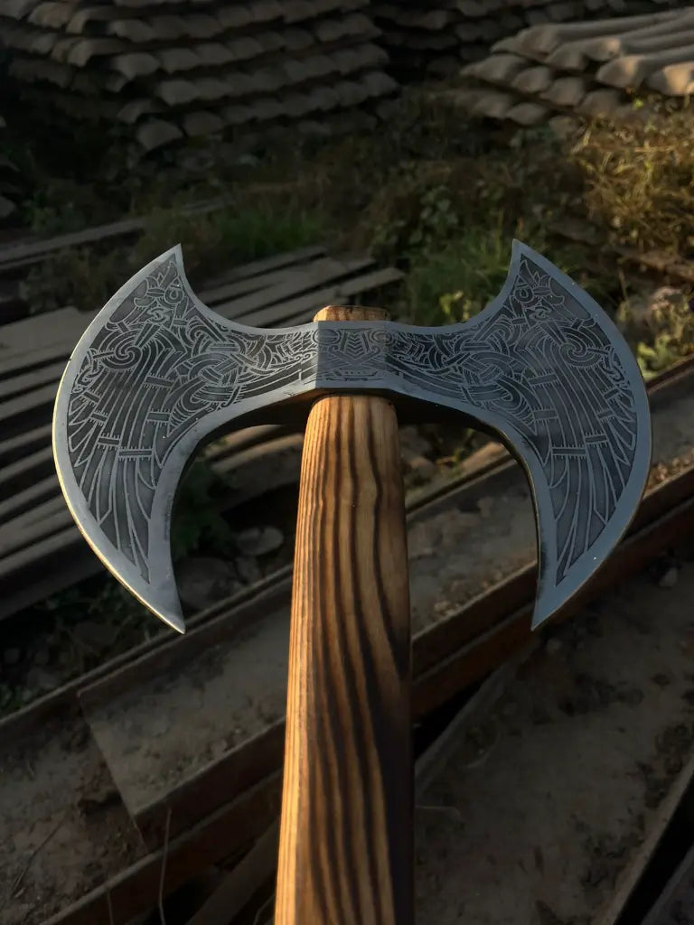 Double Head Axe With Leather Cover