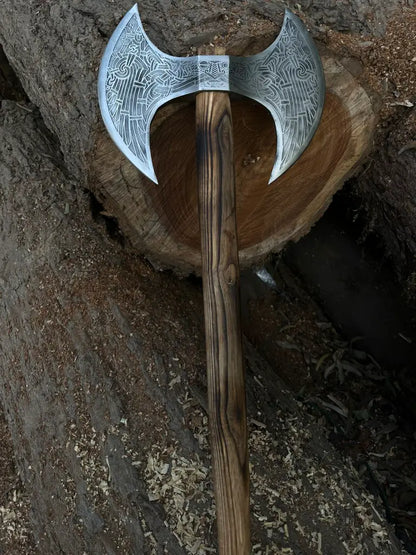 Double Head Axe With Leather Cover