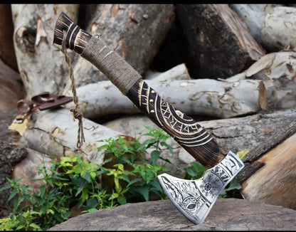 Viking Battle Axe With Leather Cover