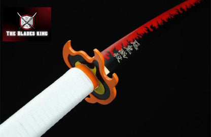 Rengoku's Katana from Demon Slayer - Handmade Carbon Steel Cosplay Sword