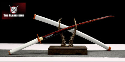 Rengoku's Katana from Demon Slayer - Handmade Carbon Steel Cosplay Sword