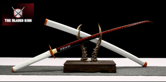 Rengoku's Katana from Demon Slayer - Handmade Carbon Steel Cosplay Sword
