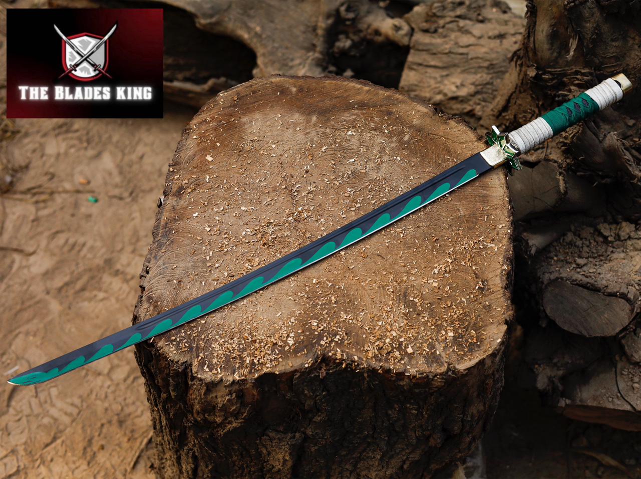 Handmade Replica 38 Demon Slayer Sanemi's Green Sword Anime Series