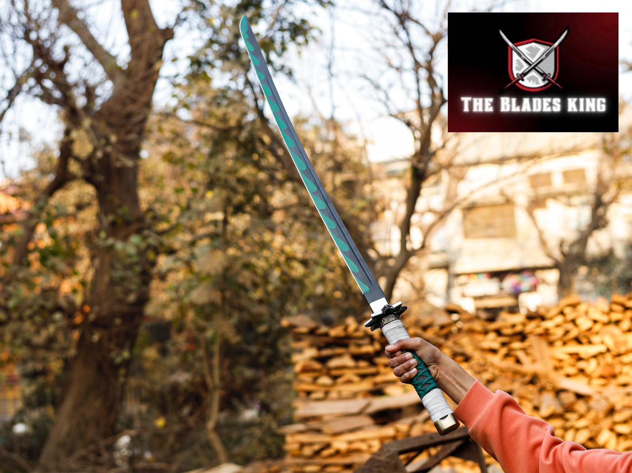 Handmade Replica 38 Demon Slayer Sanemi's Green Sword Anime Series