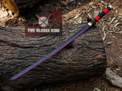Full Tang Zoro Red Black Katana..........