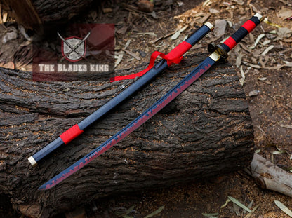 Full Tang Zoro Red Black Katana..........