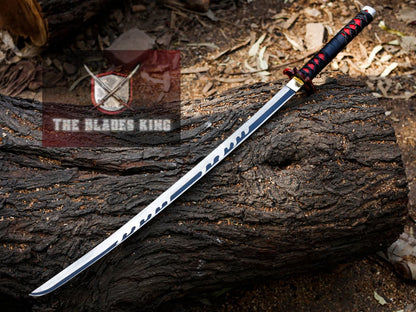 Rengoku's Katana from Demon Slayer - Handmade Carbon Steel Cosplay Sword