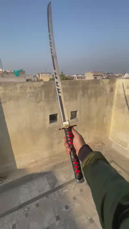 Rengoku's Katana from Demon Slayer - Handmade Carbon Steel Cosplay Sword