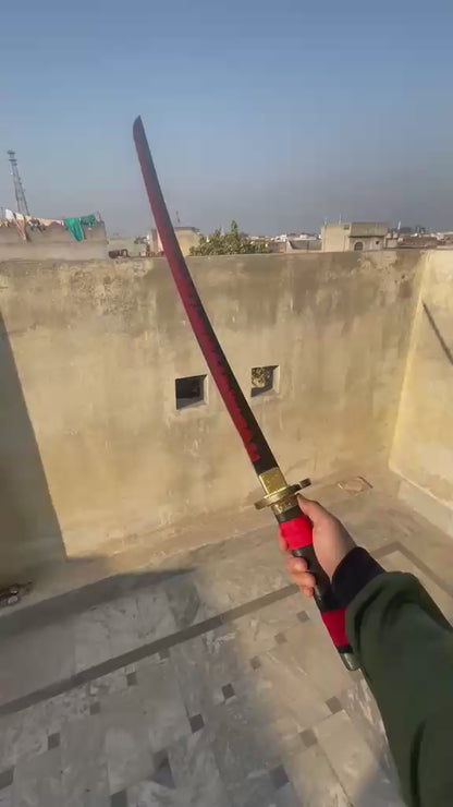 Full Tang Zoro Red Black Katana..........